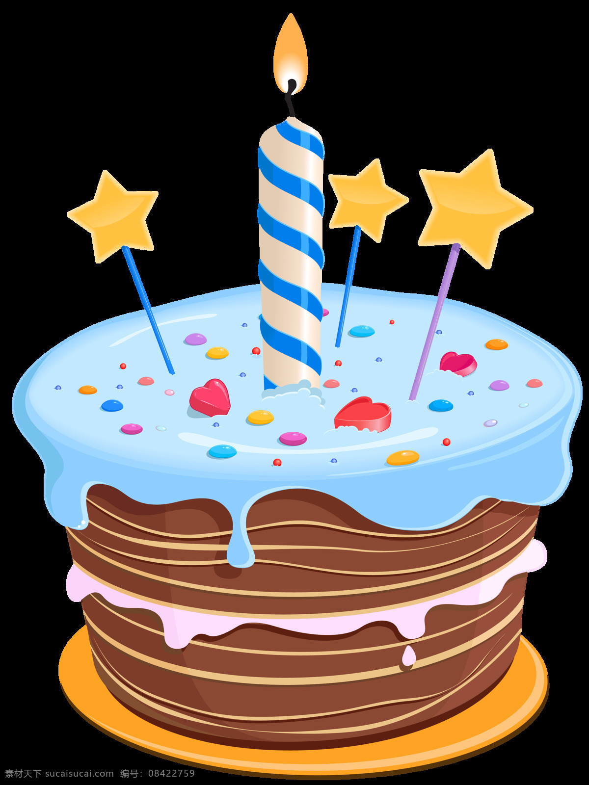 卡通 彩色 蛋糕 元素 png元素 节日 免抠元素 庆祝 生日 透明素材