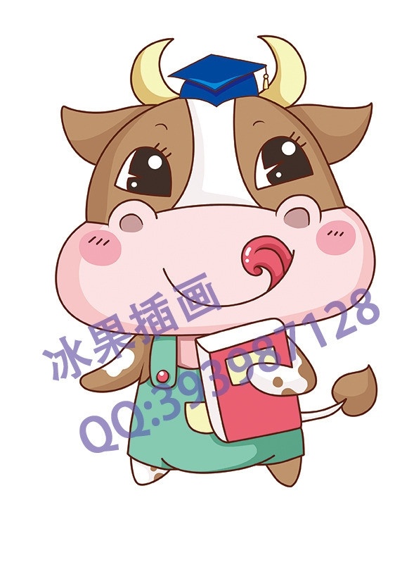 奶牛 牛 牛博士 卡通 可爱 儿童 卡通形象设计 分层 源文件