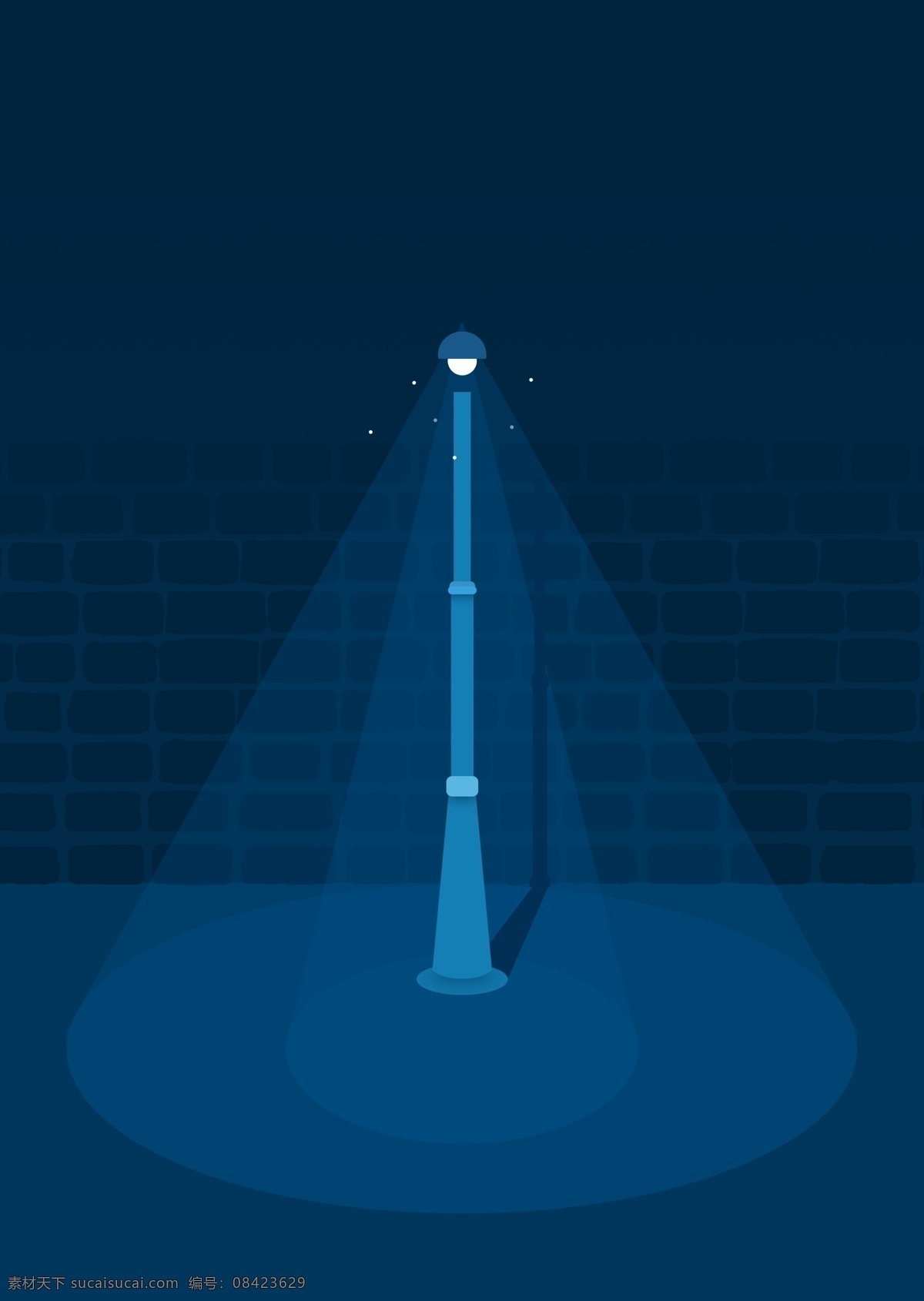手绘 路灯 创意 海报 背景 简约 灯光 灯泡 影子