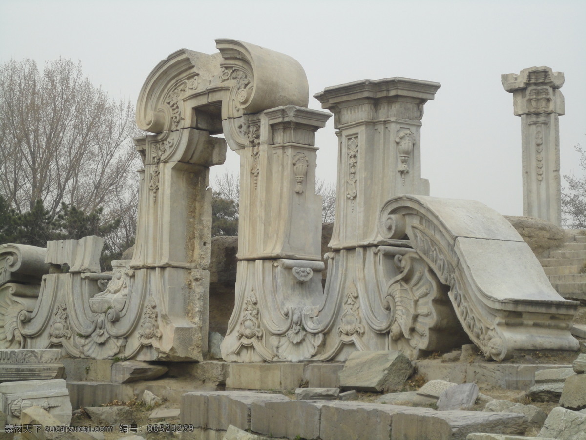 圆明园 北京 建筑 石刻 欧式建筑 八国联军 旅游摄影 国内旅游 灰色