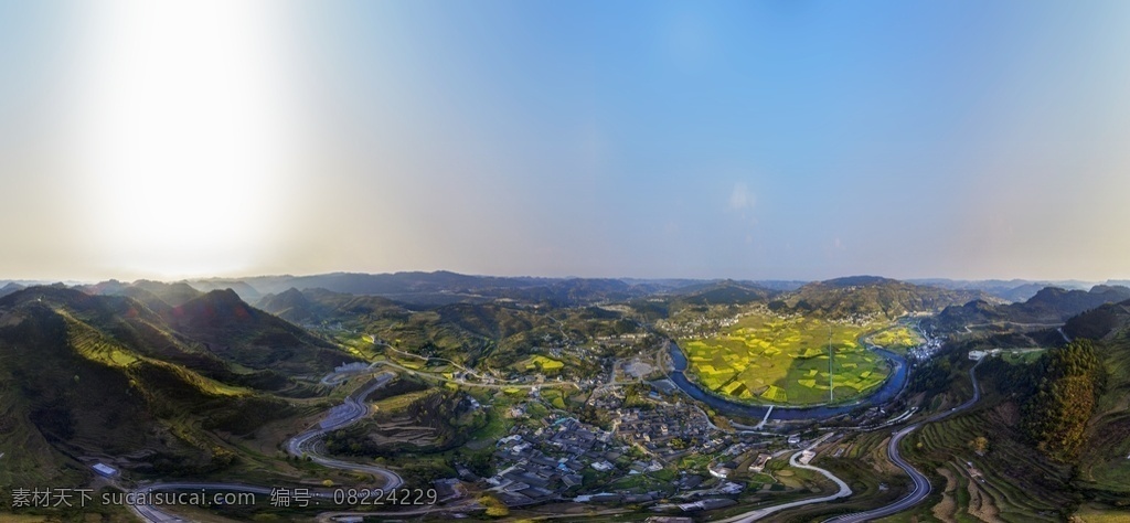 风光 田园 农业 云彩 油菜花 自然景观 田园风光