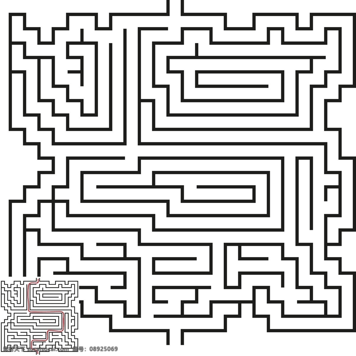 黑色 线条 迷宫 图案 线路图 线路 插图 拼图 答案 游戏 平面图 迷宫解法 底纹边框 背景底纹