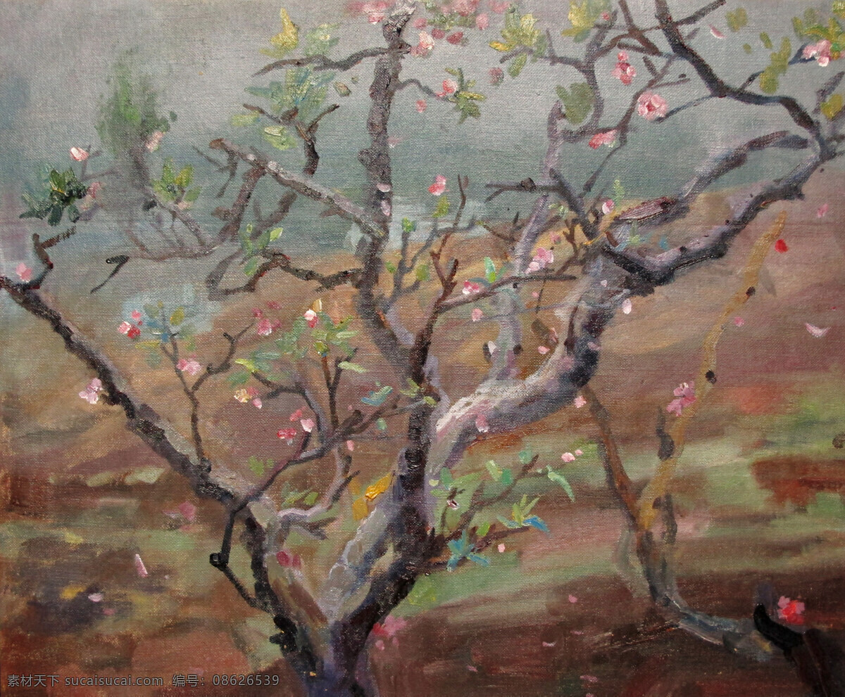 春光 春天 风景画 红花 花木 绘画书法 美术 春光设计素材 春光模板下载 油画 乡野 坡地 树林 油画艺术 油画作品42 文化艺术 家居装饰素材 山水风景画