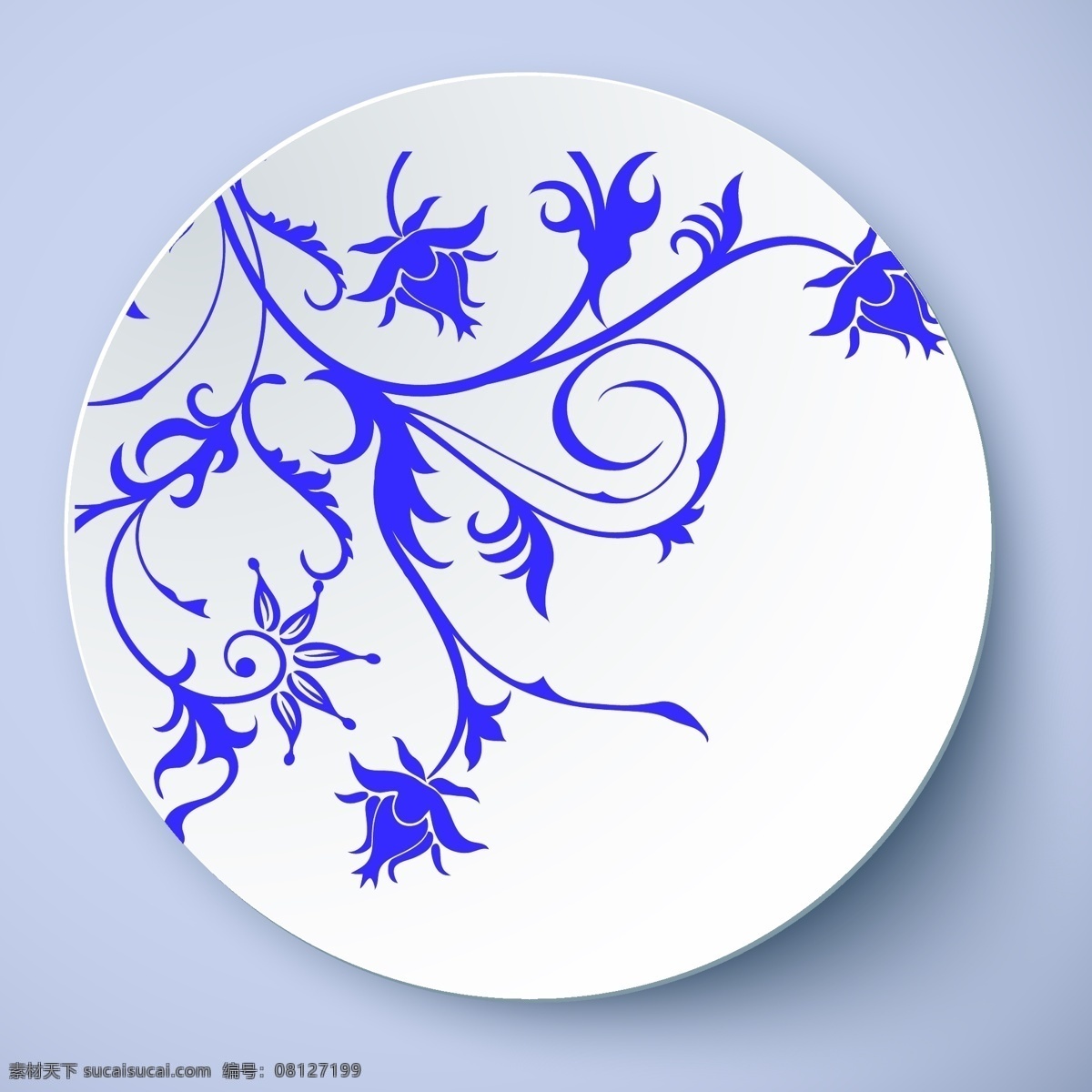 盘子 花纹 青花 特色 瓷盘 矢量图 盘子花纹设计 其他矢量图