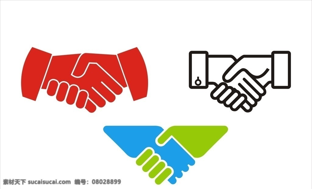 握手 logo 红色 蓝色 广告