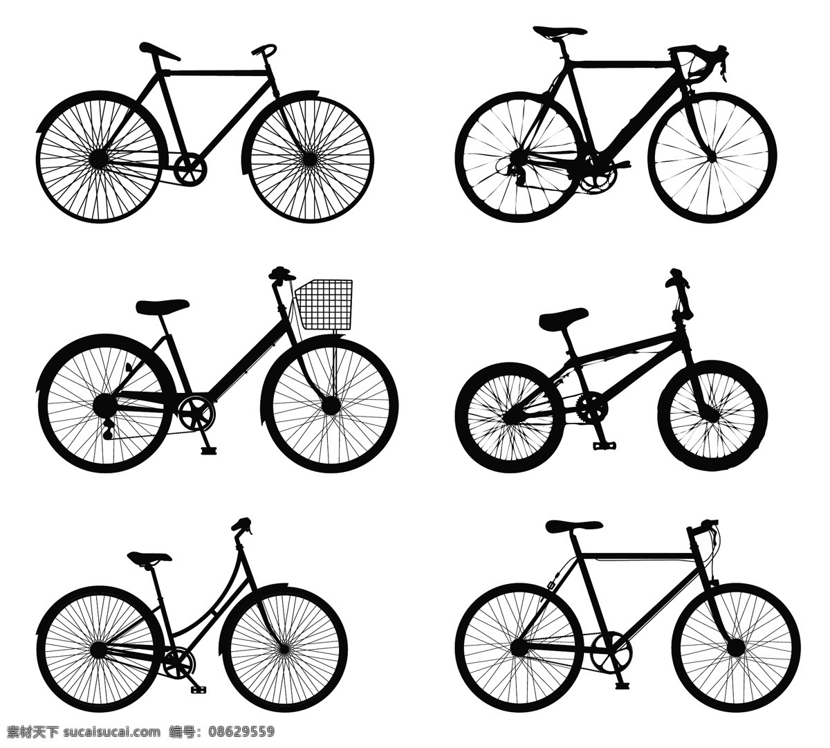 详细 自行车 剪影 骑自行车 人 详细的自行车 自行车的剪影 剪影轮廓 人物 矢量 运动 具体 自行 车骑 轮廓 矢量图 花纹花边