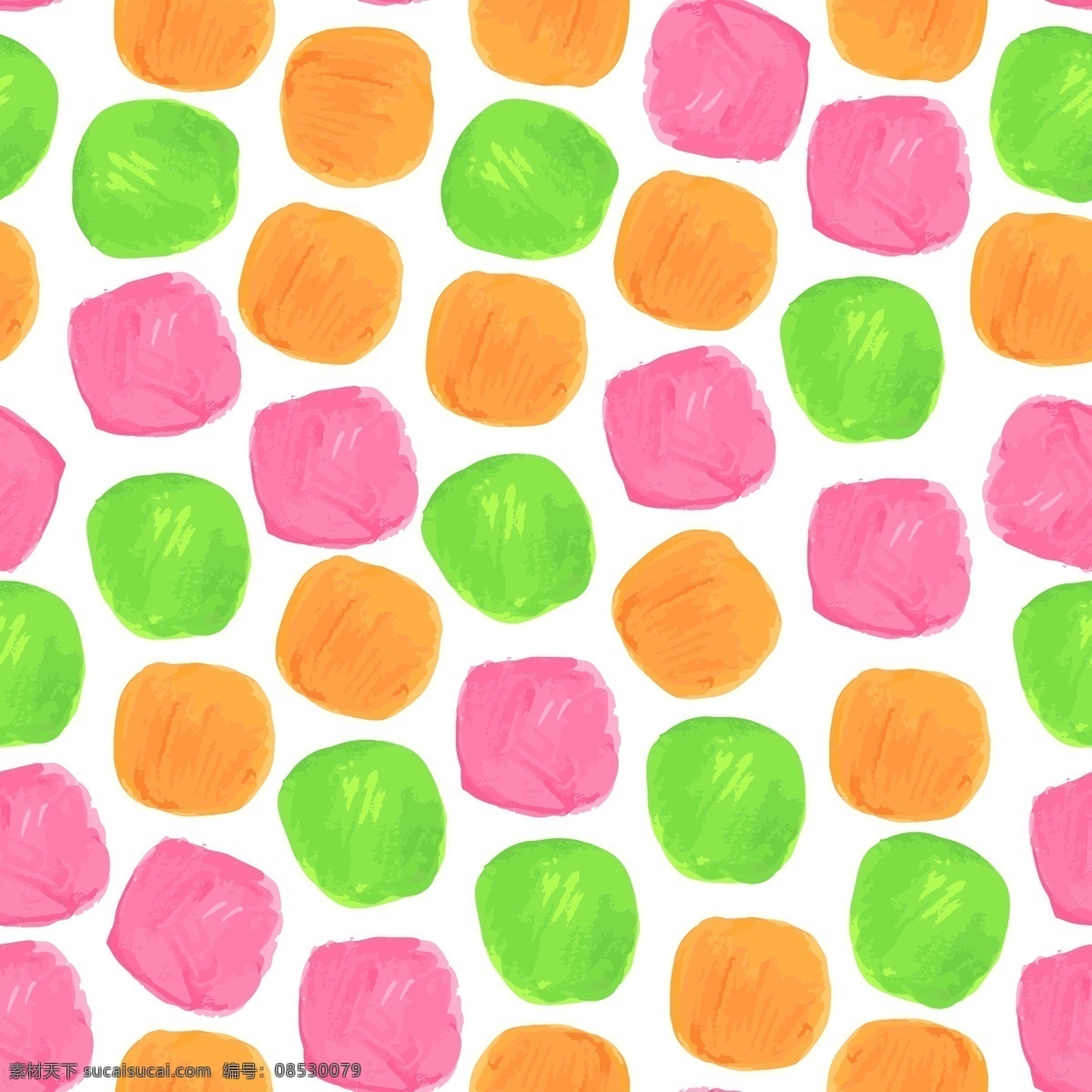 颜色 鲜艳 圆点 背景 矢量 橙色 粉红色 绿色 平面素材 设计素材 矢量素材 水彩