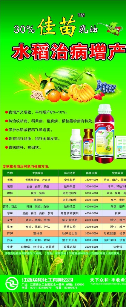农药宣传展架 展架 农药 杀菌剂 惠苗 水稻 农业 化工 矢量图 农药单页 dm宣传单 矢量 众和化工 展板模板
