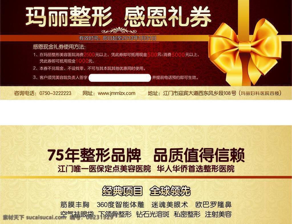 医院 整形 优惠 劵 高档 美容整形 优惠劵 整形美容 医院整形 节日优惠劵 矢量