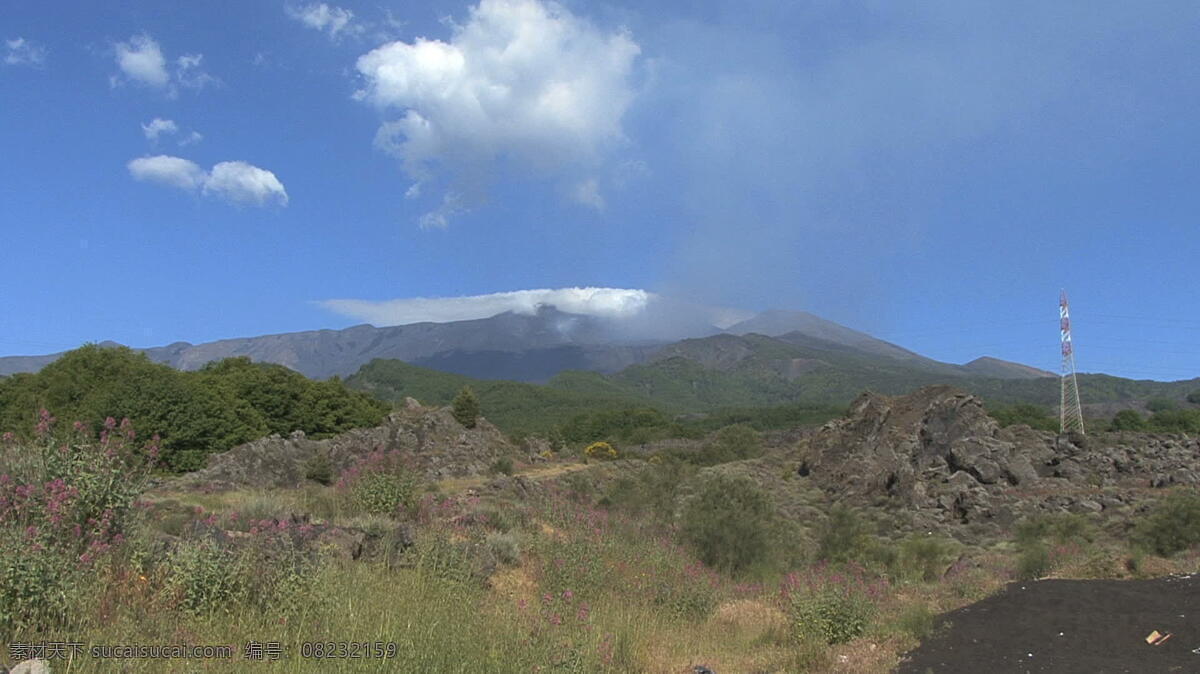西西里岛 埃特纳火山 云 股票 录像 山 视频免费下载 意大利 在天空的蓝 其他视频