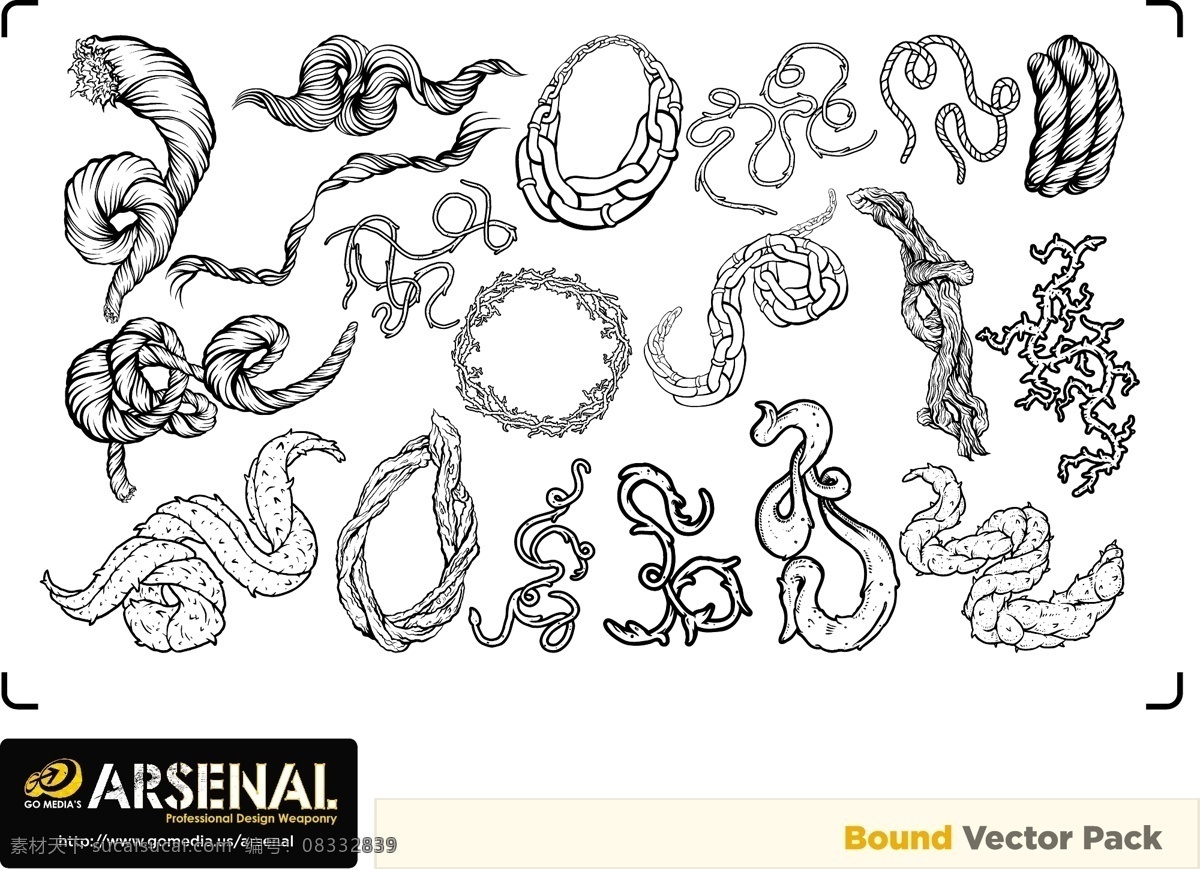 绳索 剪影 gomedia 潮流元素 其他矢量 绳子 矢量素材 矢量图库 锁链 线条 绳索剪影 psd源文件