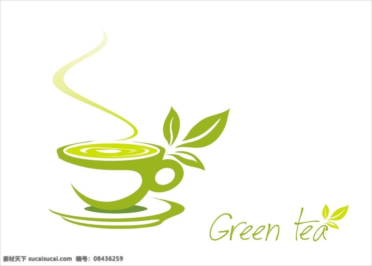 绿茶 茶水 茶水清茶 清茶 柠檬茶 茶杯 绿叶 绿茶叶 手绘 矢量 餐饮美食 图标 logo 线条 标志 标签 小图标 标识标志图标