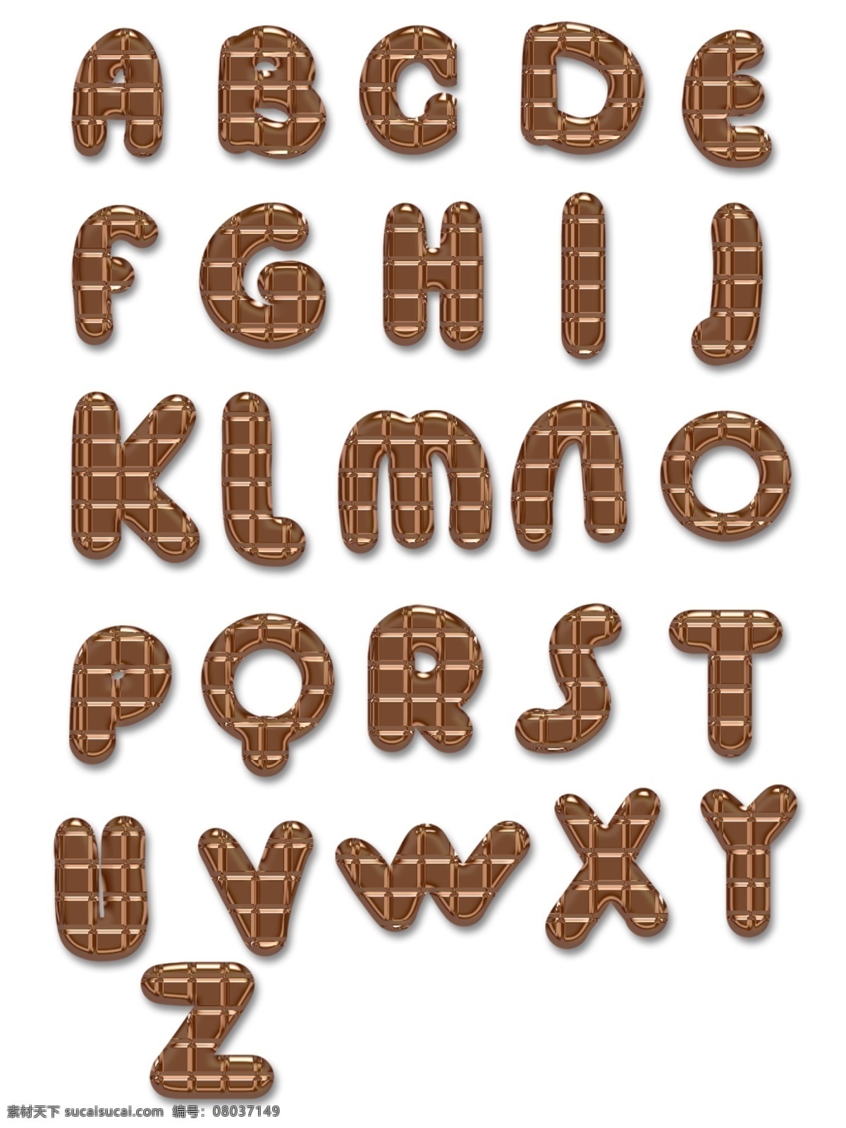 巧克力 英文 字 字母 元素 艺术 可爱 糖果 字体