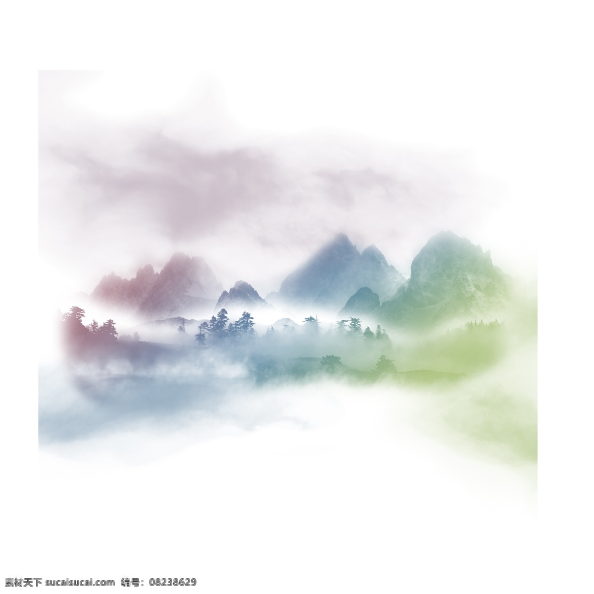 七彩 梦幻 中国 风 水墨 山水画 烟雾 雾气 国画 水墨画 水墨烟雾 中式烟雾 中国风烟雾 缥缈 漂浮烟雾 烟 云烟 云纹 中式传统 中式传统烟雾 彩色 仙境云纹