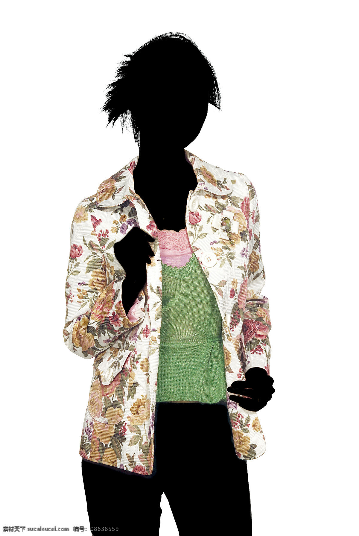 印花 女士 外套 美女 剪影 pose 服饰 美女剪影 psd源文件