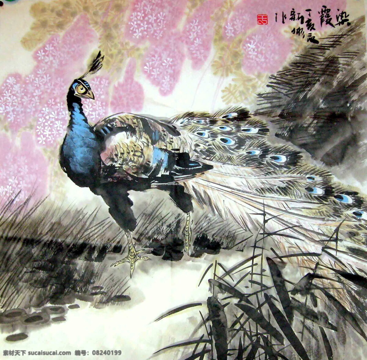 动物 风景画 国画 国画花鸟 花鸟国画 花鸟画 绘画书法 孔雀 染霞设计素材 染霞模板下载 染霞 中国画 写意画 书法 大师作品 写意 水墨画 鲜花 小鸟 鸟儿 文化艺术 家居装饰素材 山水风景画