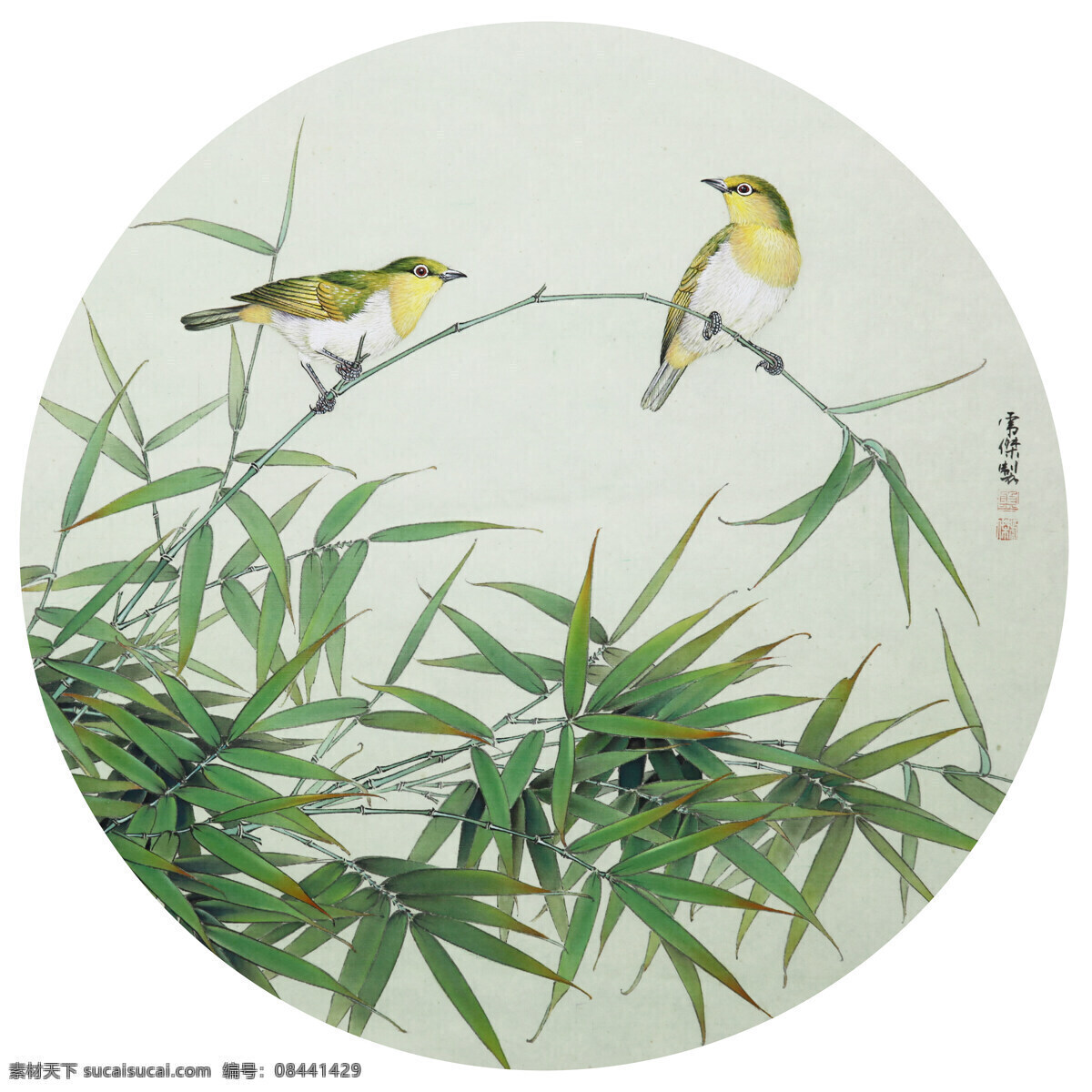 黄雀 金雀 麻雀 竹子 写意花鸟 风景画 古典画 工笔画 艺术画 古画 国画 文化艺术 绘画书法