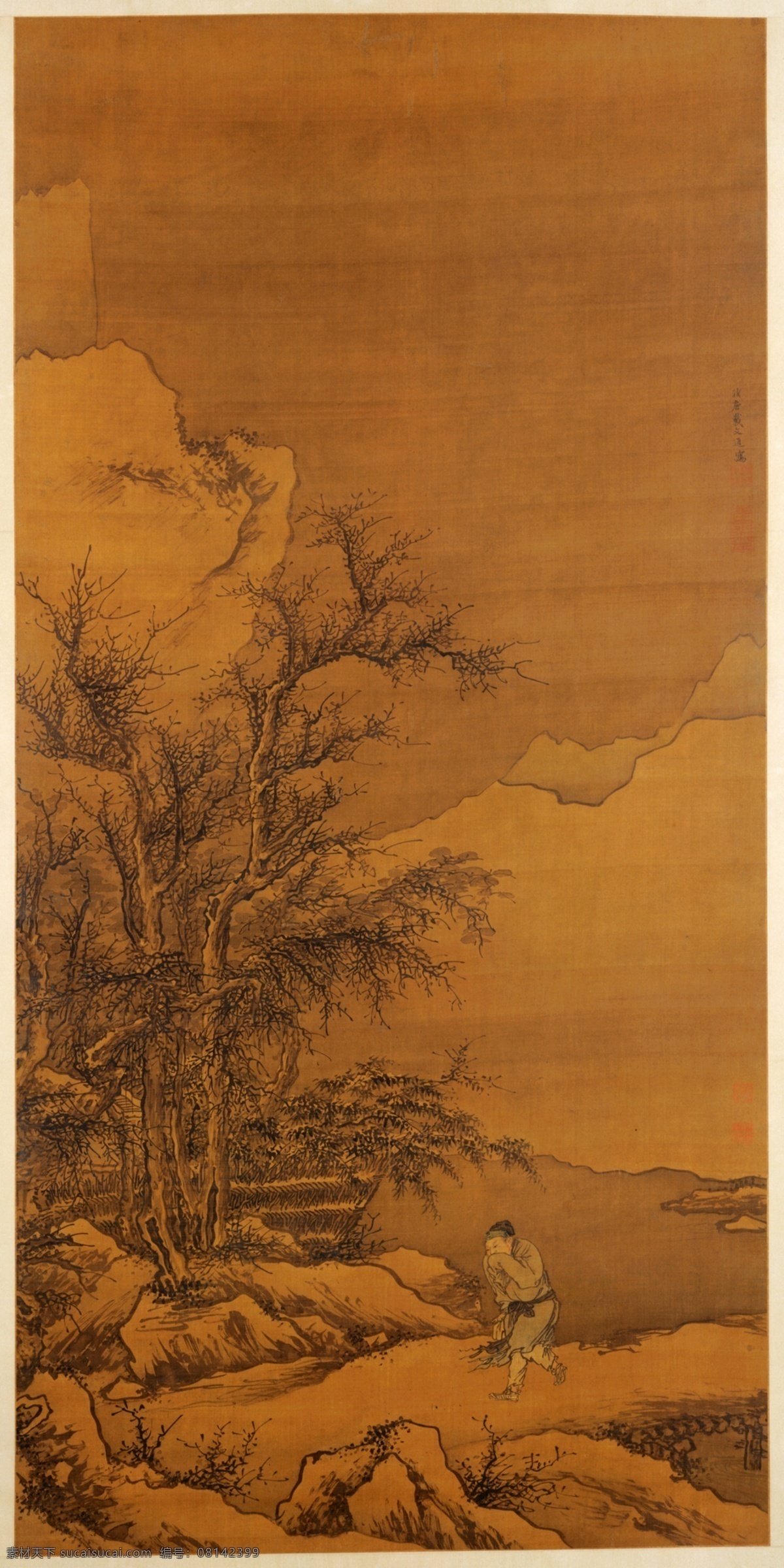 古画 山水 国画 明 戴进 风雪归家图 古代山水 文化艺术 绘画书法