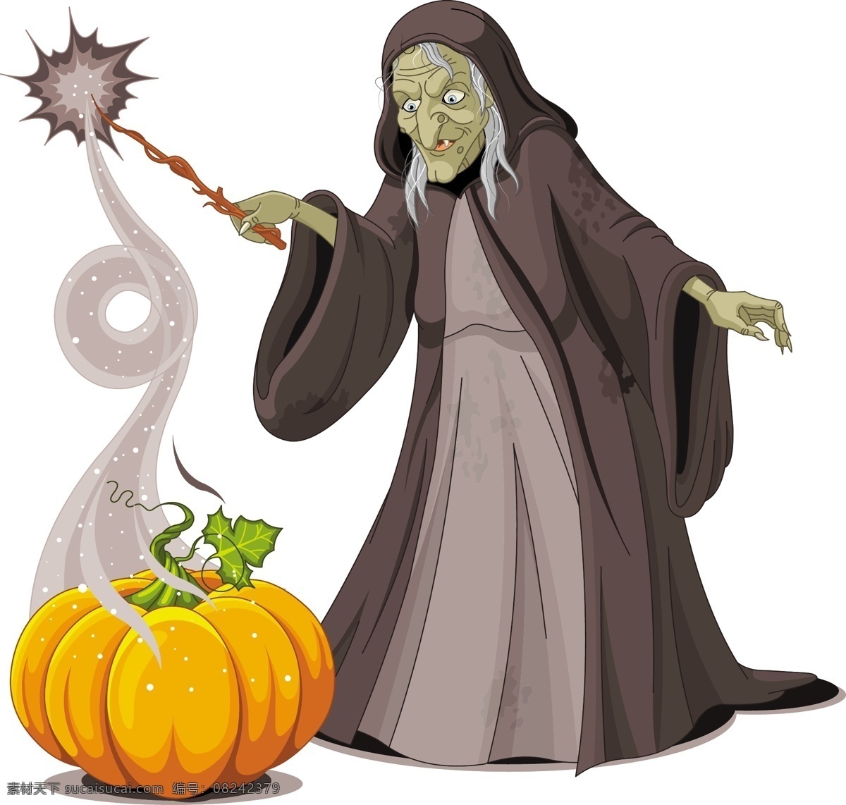 卡通 万圣 巫婆 矢量 巫师 万圣节 节日 南瓜 南瓜灯 恐怖 诡异 咒语 魔咒 老人 老年人 人物 插画 背景 海报 画册 万圣节素材 人物图库