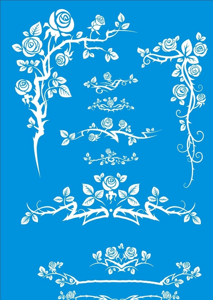 花边 玫瑰花边 矢量图花边 经典花边 玫瑰 花边花纹 底纹边框