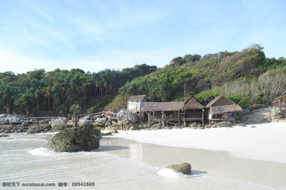完美普吉 泰国 普吉 皇帝岛 旅游 热带岛屿 海岛 沙滩 蓝天 海边风情 礁石 小木屋 泰国游 旅游摄影 国外旅游