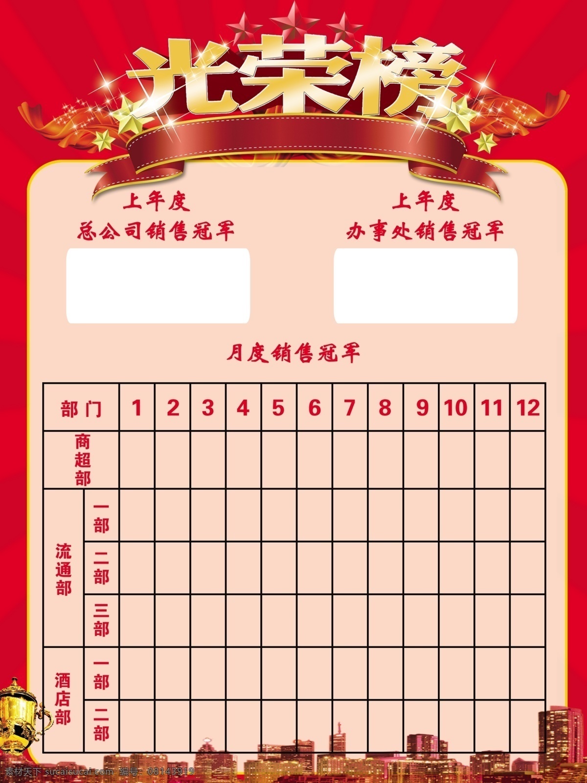 销售冠军 光荣榜 员工光荣榜 评比冠军 销售 展板 分层