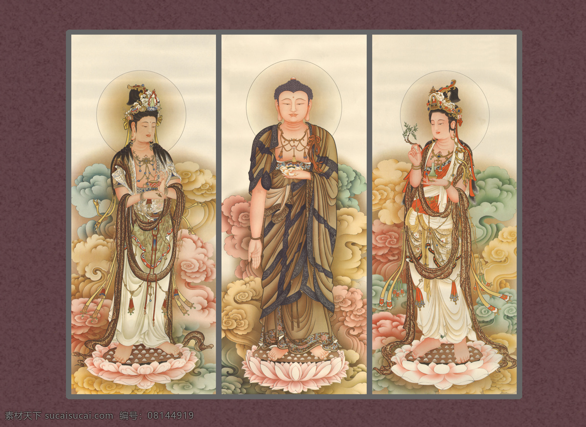 佛家 三圣 佛祖 文化艺术 宗教信仰 佛家三圣