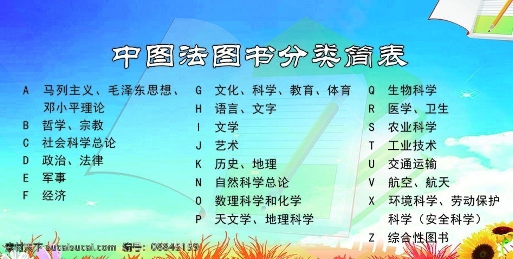 图书分类 文字 葵花 菊花 书 草 分层