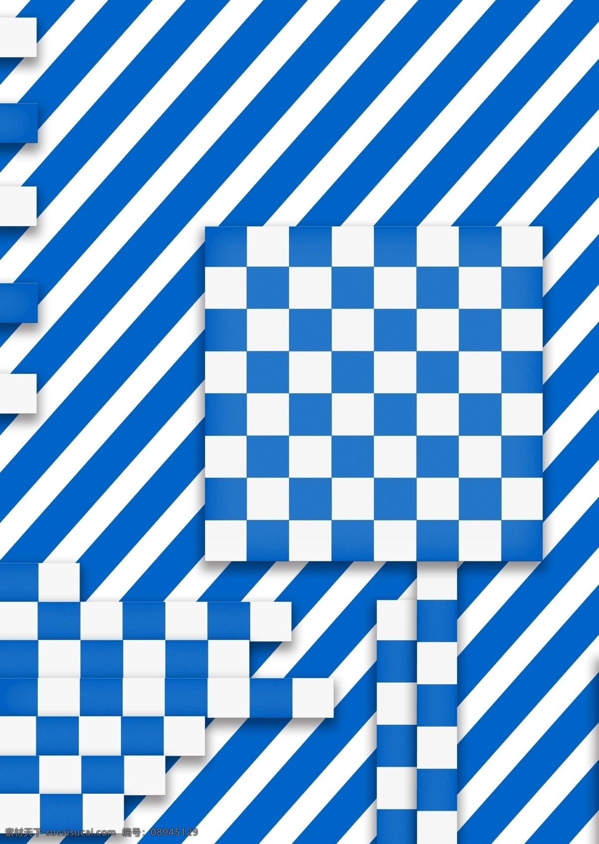 蓝白方格 方格 蓝色 白色 现代 斜纹 分层