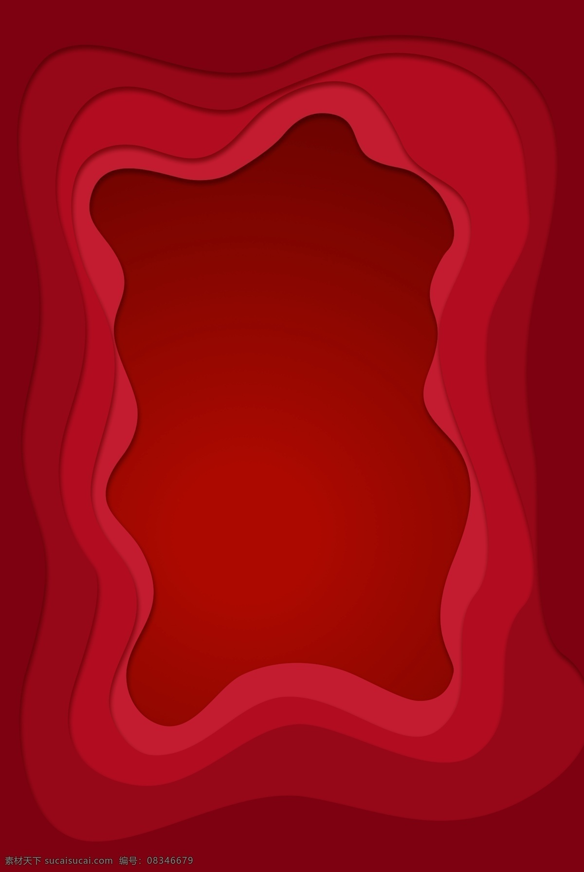 红色 喜庆 创意 电商 背景 折纸 弧度 边框 传统