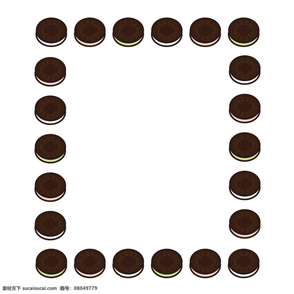 味 巧克力 饼干 食物 矢量 边框 食物边框 巧克力饼干 饼干边框 矢量边框元素