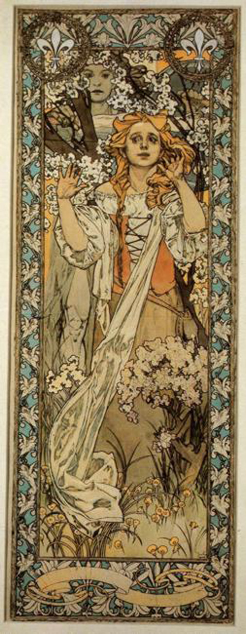 位图 插画师 alphonse mucha 免费素材 面料图库 服装图案 黑色