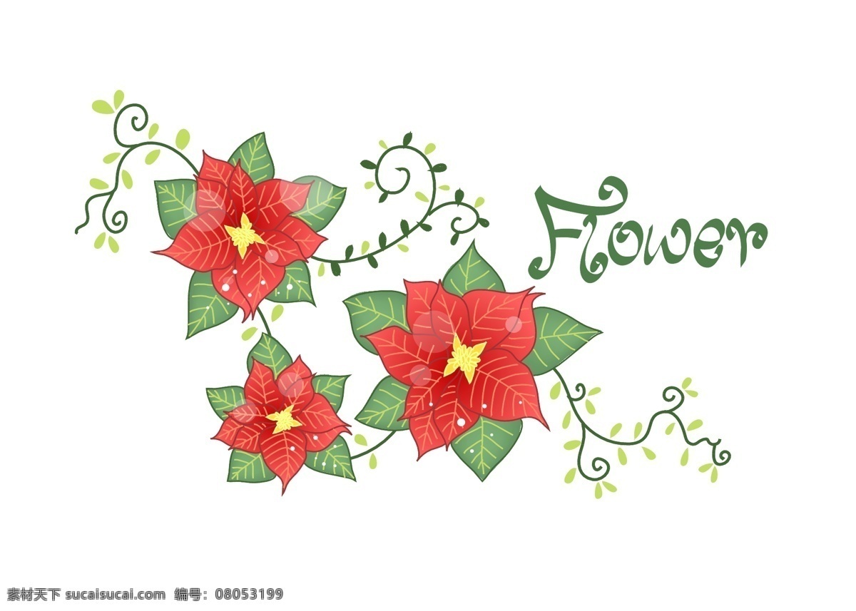 红色 可爱 手绘 小 花朵 矢量图 焐 砂 只 嫘 涫 噶 客 花纹花边