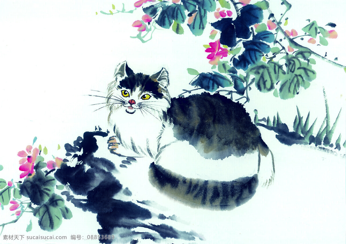 中华 艺术 绘画 古画 动物 猫 中国 古代 传统绘画艺术 美术绘画 名画欣赏 水彩画 水墨画 文化艺术