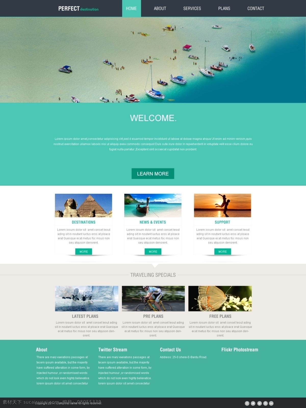 唯美 旅游网站 模板 分层 度假区 网站 蓝色海滩 海水 沙滩 热带美景 金字塔 户外旅行 青色 天蓝色