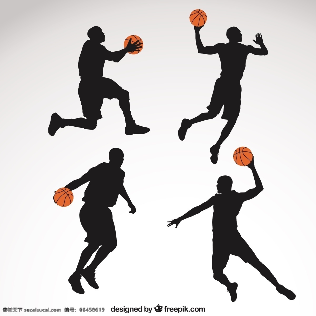 篮球 运动员 剪影 体育 男性 播放机 动感十足 图标 高清 源文件