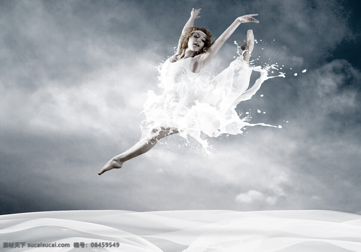 牛奶 女孩 外国女性 美女 舞蹈 跳舞 芭蕾 创意图片 美女图片 人物图片