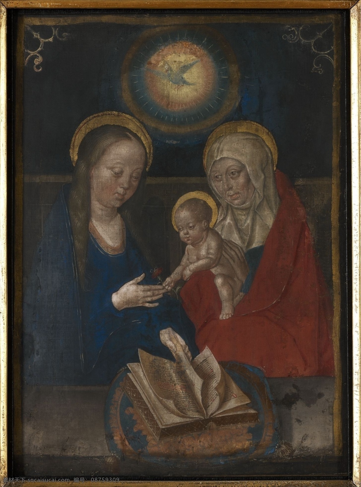anne 荷兰 画家 anonymous 西方 高清 宗教 人物 神话 古典 样式 主义 油画 装饰画 saint with child and virgin the 装饰素材