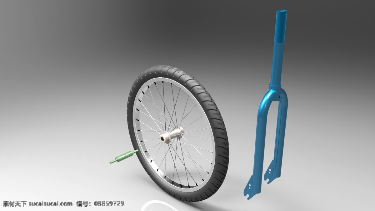 自行车 前叉 工业设计 机械设计 汽车 3d模型素材 其他3d模型