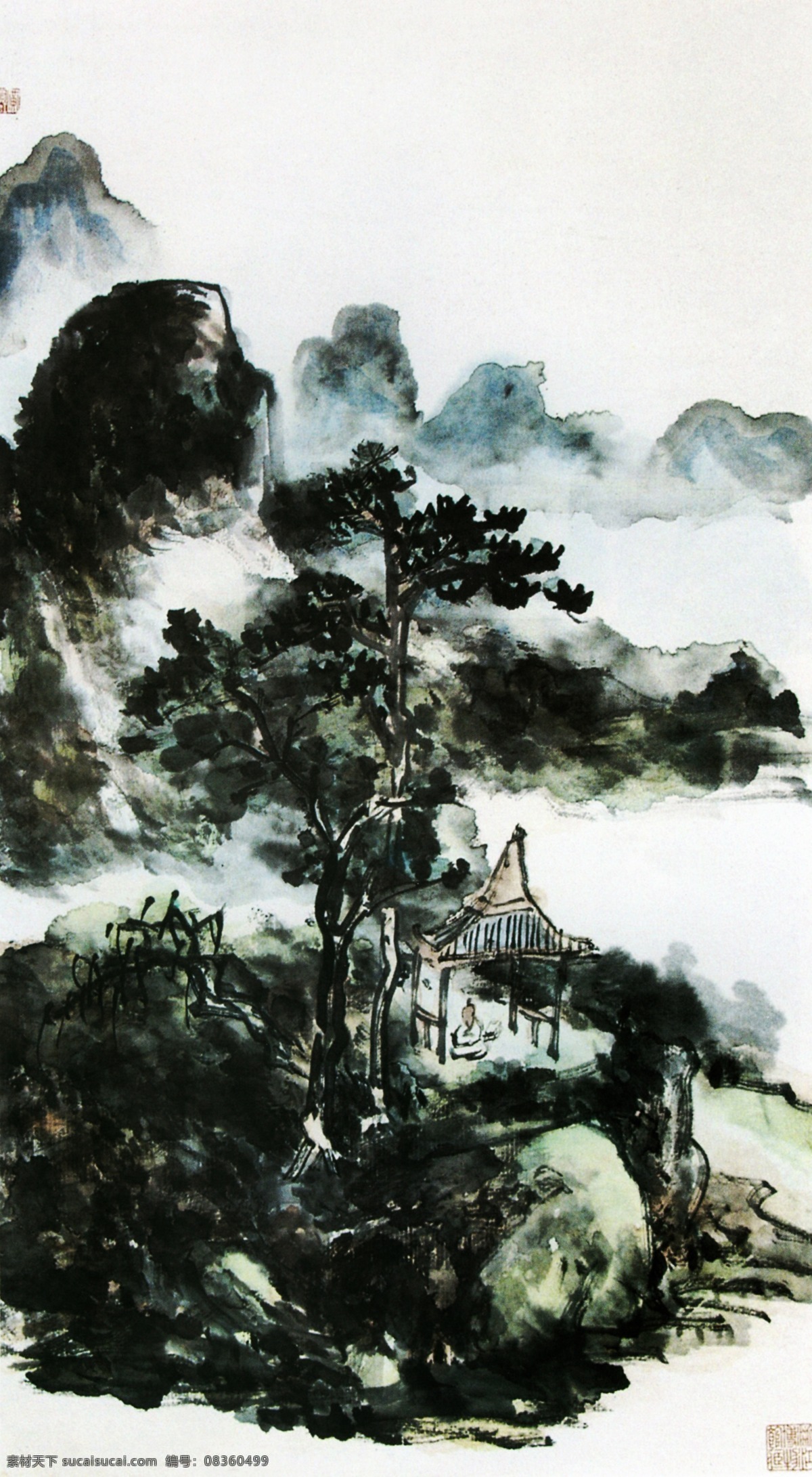 山水画 背景 临摹 色彩 书法 水墨 作品 杰作 黄宾虹作品