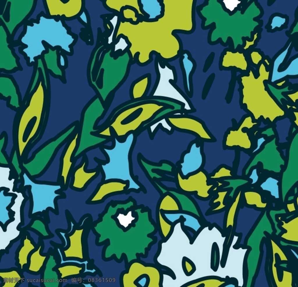 抽象色块迷彩 矢量图 植物 花朵 抽象 艺术 涂鸦 风格 底纹 家纺 服装设计 矢量素材 底纹边框 背景底纹