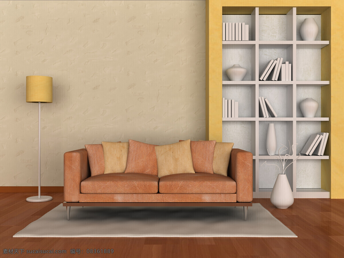 家居设计 简约家居 商务家居 书柜 沙发 台灯 高清图片 室内设计 环境设计