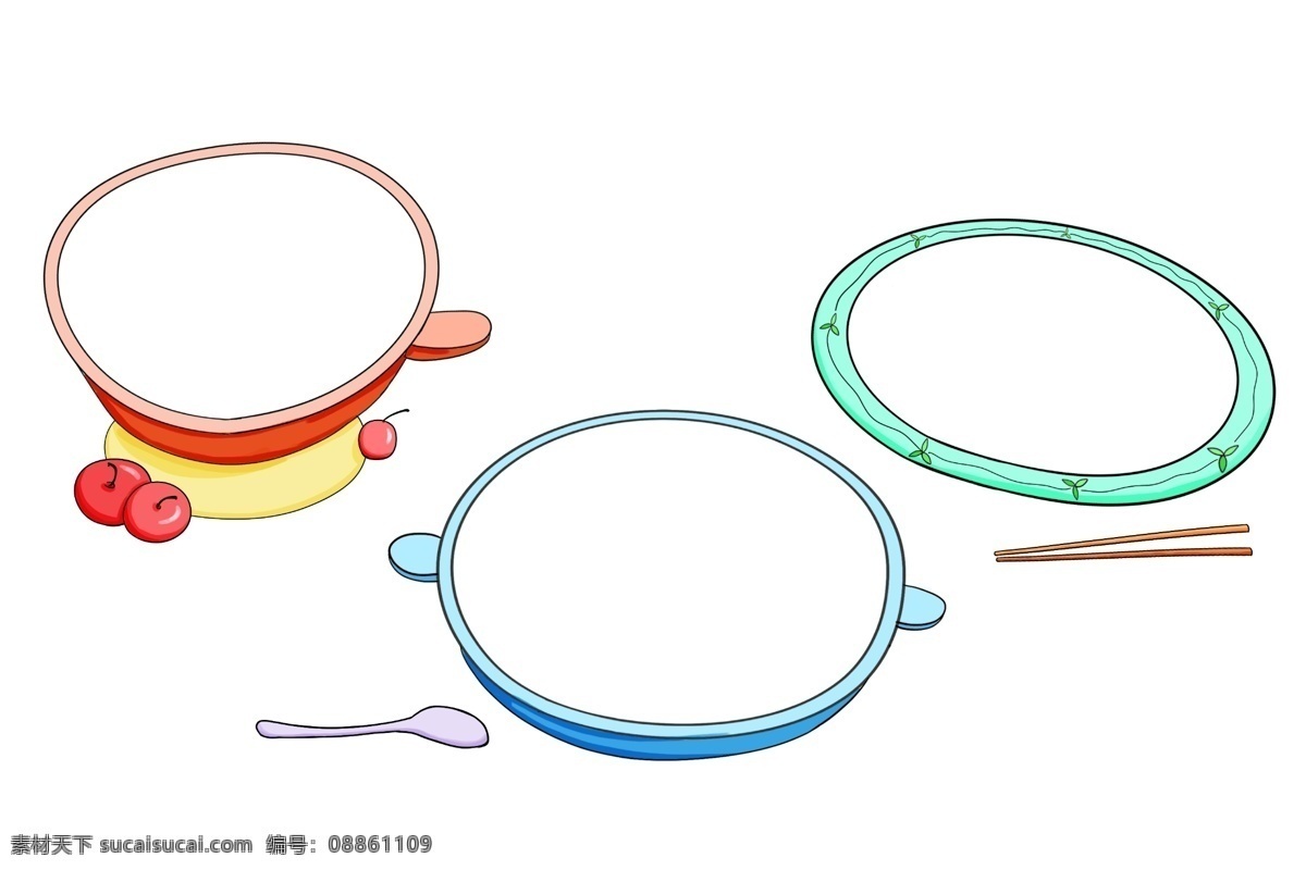 餐具 相框 装饰 插画 餐具相框 漂亮的相框 筷子相框 立体相框 创意相框 相框装饰 相框的插画