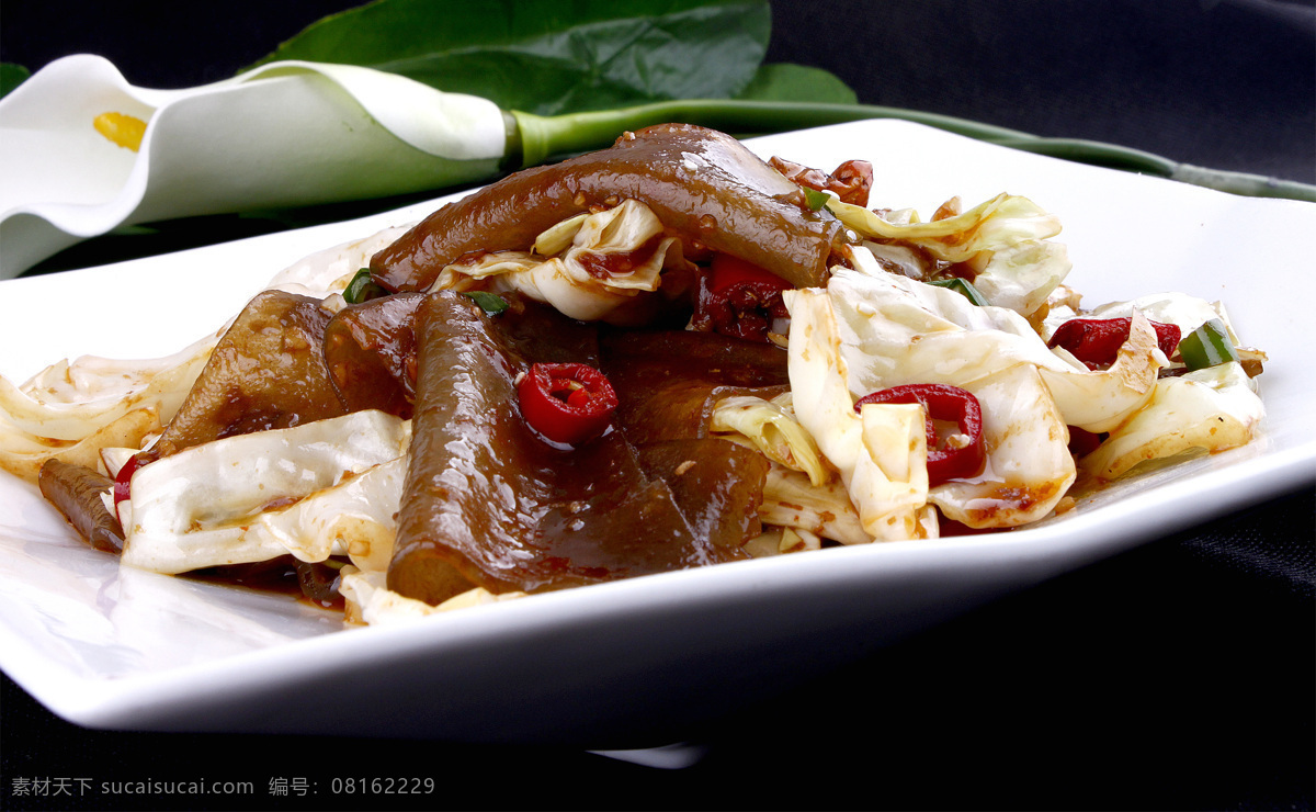 酸菜炒粉皮 酸菜 炒粉皮 特色 美味 风味 极品 自制 秘制 菜品图 餐饮美食 传统美食