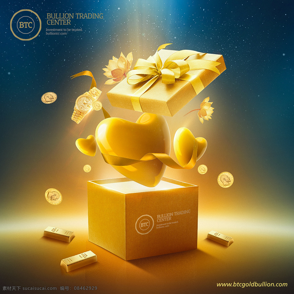 打开 金色 礼盒 爱心 打开的金色 金色礼盒 开箱 有礼 红色背景 光晕 华丽礼盒 礼物