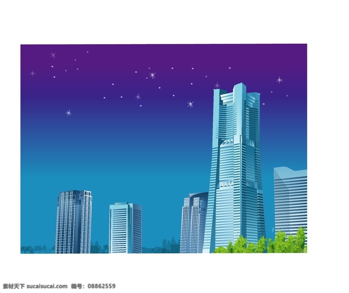 矢量 城市 建筑 大楼 背景 白云 大厦 高楼 蓝天 摩天大楼 装饰素材 建筑设计