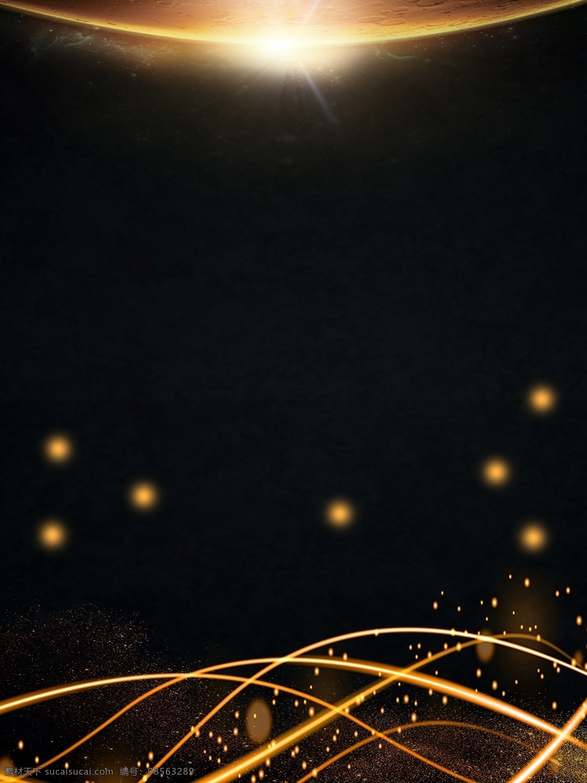 黑金 智能 光线 科技 背景 立体 广告背景 背景素材 人工智能 梦幻科技 几何梦幻 引领未来科技 虚拟现实 发光 广告背景素材 金色光线