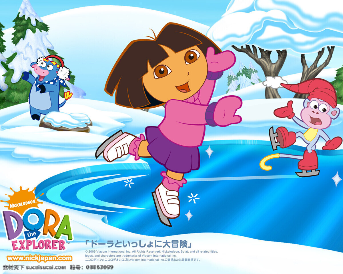 朵拉 dora 女孩 猴子 动漫人物 动漫动画