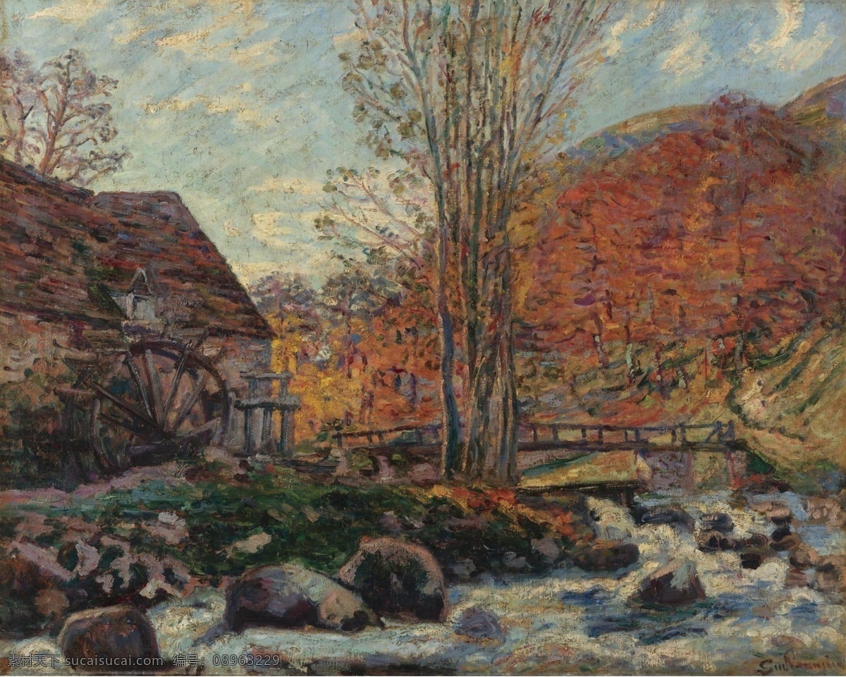 大师 画家 风景画 静物 油画 建筑 装饰画 watermill the guillaumin armand 人物 高清 西方 国外 现代 家居装饰素材