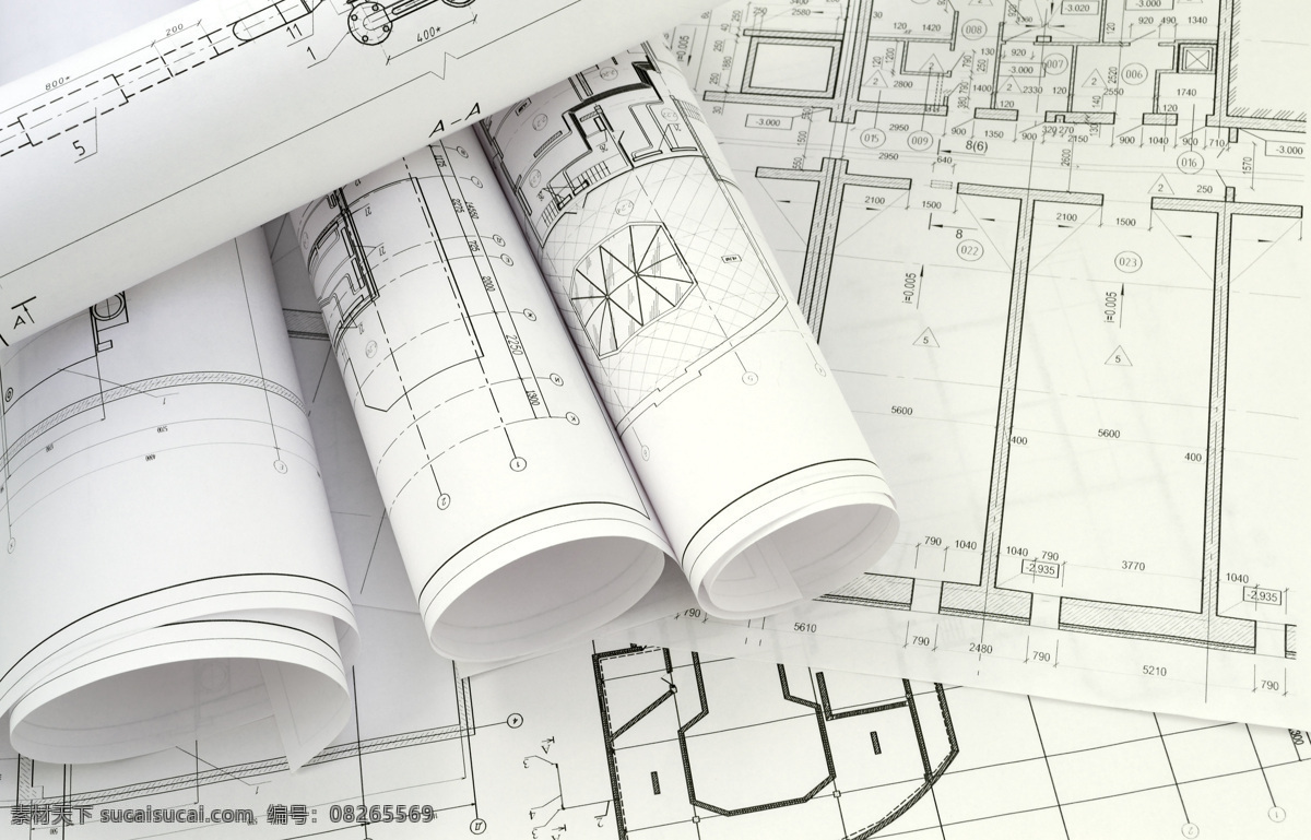 卷起 图纸 平面图 图纸设计 建筑图纸 建筑设计 施工图 卷起的图纸 环境家居